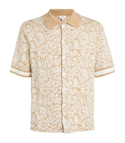 Che Knitted Daisy Jacquard Shirt In Tan