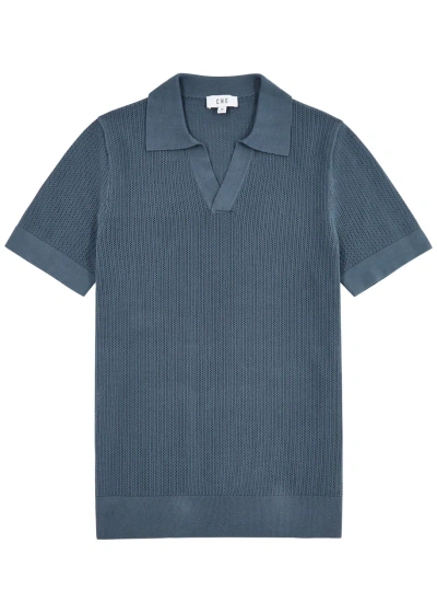 Che Libera Pointelle-knit Polo Shirt In Grey