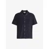 CHE CHE MEN'S NAVY BURLE ORGANIC-COTTON AND RECYCLED POLYESTER-BLEND SHIRT