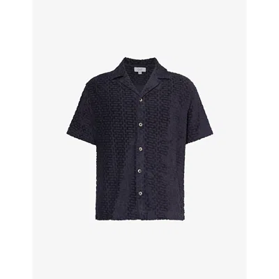 Che Mens Navy Burle Organic-cotton And Recycled Polyester-blend Shirt
