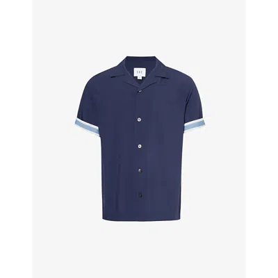 Che Mens Navy Valbonne Relaxed-fit Woven Shirt