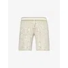 CHE CHE MEN'S TAN DAISY FLORAL-JACQUARD COTTON KNITTED SHORTS