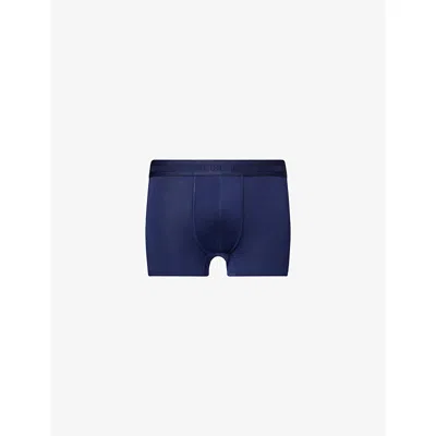 Che Mens Navy Branded-waistband Pack Of Three Jersey Trunks In Blue