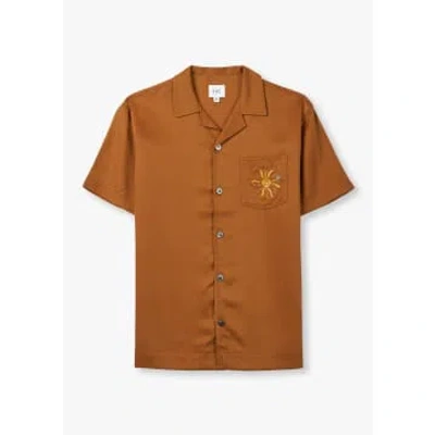Che Mens Breeze Shirt In Rust In Brown