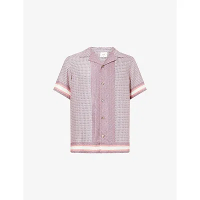 Che Mens  Berkeley Printed Woven Shirt In Rose-24