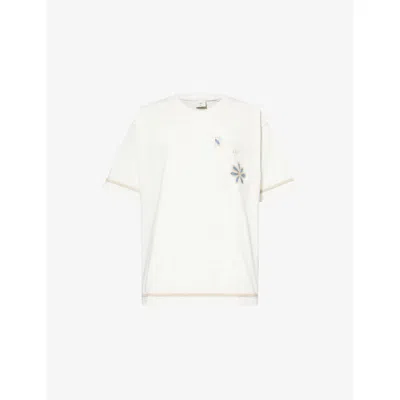 Che Mens  Daisel Embroidered Cotton T-shirt In White