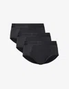 Che Mens Black Elasticated-waistband Pack Of Three Stretch-woven Briefs In Black