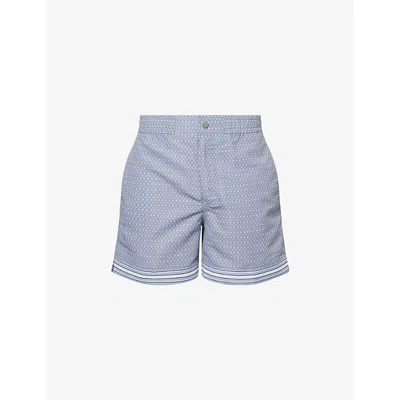 Che Mens  Lucena Printed Swim Shorts In Blue