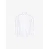 Che Mens Regular-fit Curved-hem Linen Shirt White In White