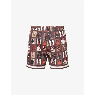 Che Mens Chocolate Brown-38 Wilson Graphic Swim Shorts Xl