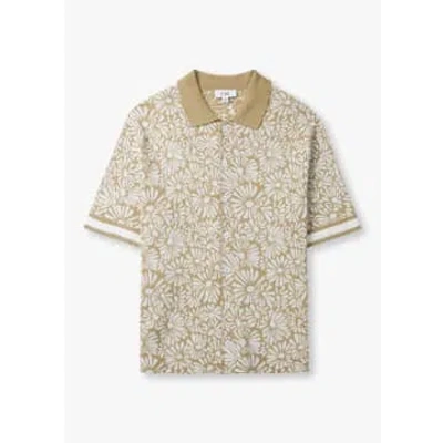 Che Mens Daisy Knitted Shirt In Tan In Neutrals