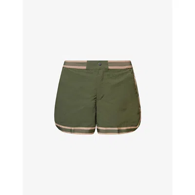 Che Mens Baller Nylon Swim Shorts Khaki In Green