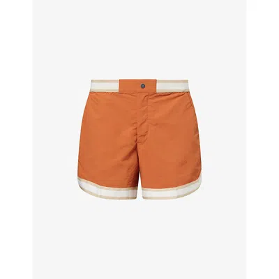 Che Mens Rust-41 Baller Swim Shorts Xxl In Orange