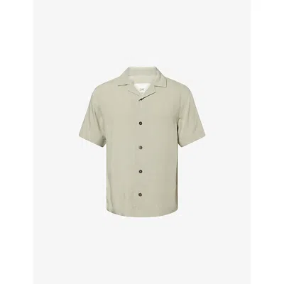 Che Mens Sage Valbonne Camp-collar Woven Shirt Xl In Brown