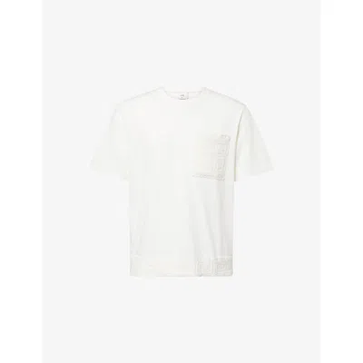 Che Mens White-23 Inigo Crot-detail Cotton-jersey T-shirt