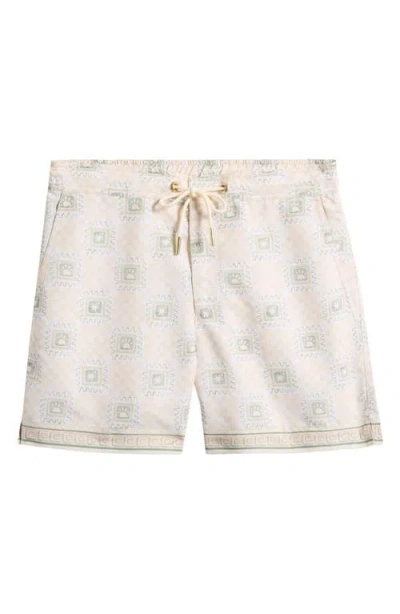 Che Ché Oceano Telha Tile Print Swim Trunks In White
