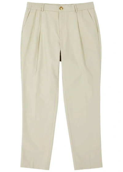 Che Pleated Cotton-blend Chinos In Cream