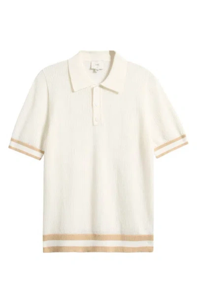 Che Ché Quinn Open Knit Polo Sweater In Neutral