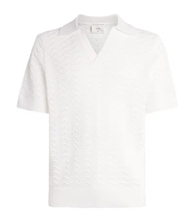 Che Ché Ripple Knitted Polo Shirt In White