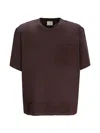 Che Studios Crochet Pocket T-shirt In Brown