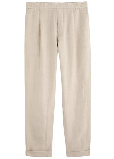Che Tapered-leg Linen Trousers In Beige