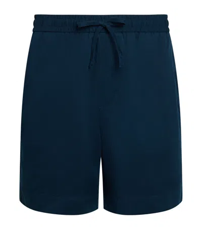 Che Tencel Drawstring Shorts In Blue