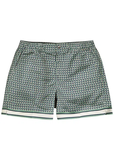 Che Tessera Tailored Printed Shell Swim Shorts In Green