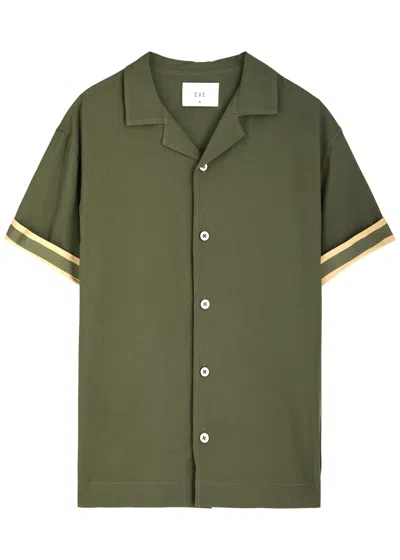 Che Valbonne Stripe-trimmed Shirt In Green
