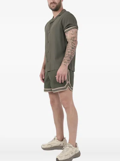 Che Valbonne Striped Cuff Shirt In Green