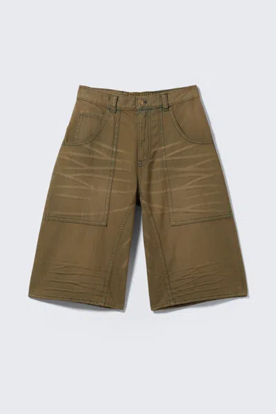 Cheap Monday Dunno Unisex Loose Fit Carpenter Jorts In Brown