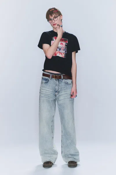 Cheap Monday Looser Regular Waist Loose Straight Jeans In Blue