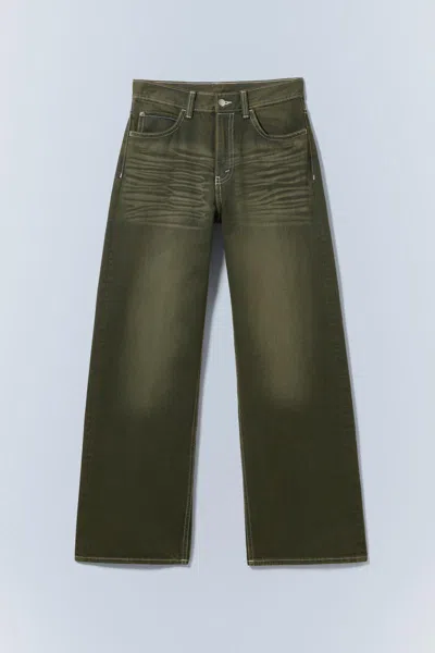 Cheap Monday Looser Regular Waist Loose Straight Jeans In Green