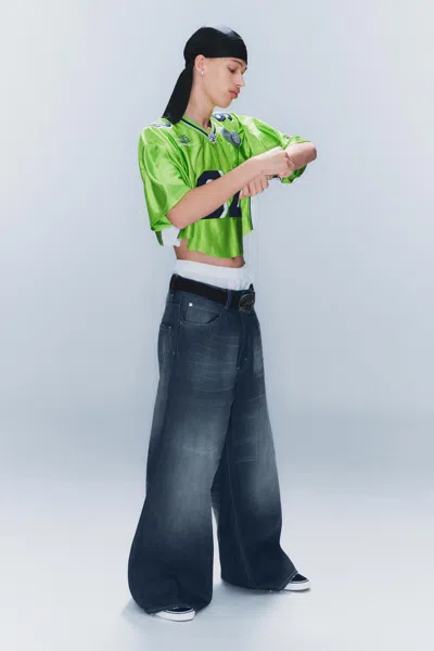 Cheap Monday Rad Super Regular Waist Loose Wide Jeans In Green