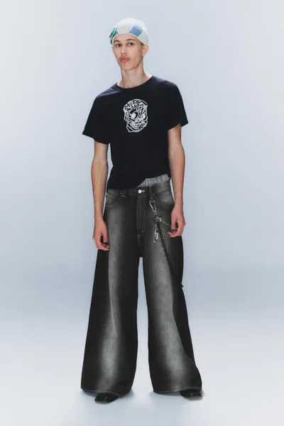 Cheap Monday Rad Super Regular Waist Loose Wide Jeans In Black