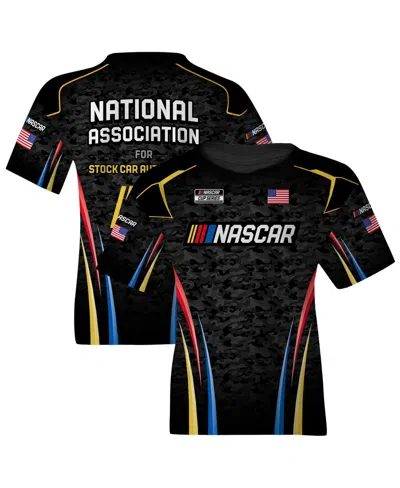 Checkered Flag Sports Kids' Big Boys And Girls Black Nascar Uniform T-shirt