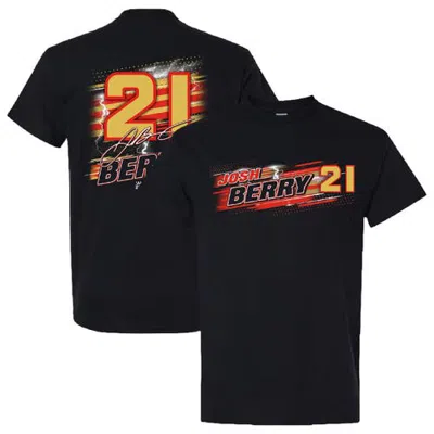 Checkered Flag Sports  Black Josh Berry  Name & Number T-shirt
