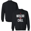 CHECKERED FLAG CHECKERED FLAG SPORTS  BLACK NASCAR AND CHILL PULLOVER SWEATSHIRT