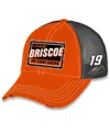 Checkered Flag Sports Men's And Women's Orange Chase Briscoe Vintage Patch Trucker Adjustable Hat