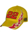 Checkered Flag Sports Men's And Women's Yellow Joey Logano Shell Pennzoil Flame Trucker Adjustable Hat