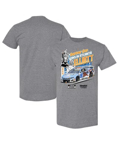 Checkered Flag Sports Men's Charcoal Chase Elliott 2025 Quaker State 400 Race Winner T-shirt In Gray
