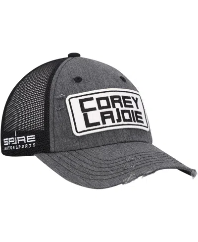 Checkered Flag Sports Men's  Heather Charcoal Corey Lajoie Patch Trucker Adjustable Hat