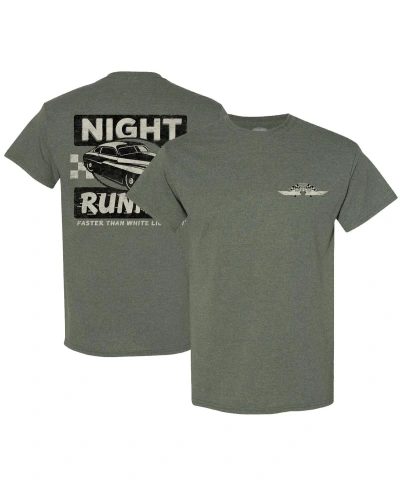 Checkered Flag Sports Men's  Heather Green Nascar Night Runnin' T-shirt