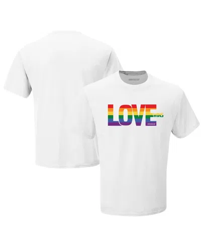Checkered Flag Sports Men's  White Nascar Love Wins T-shirt