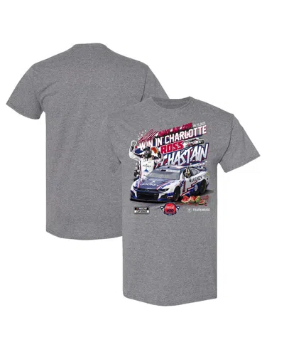 Checkered Flag Sports Men's Heather Charcoal Ross Chastain 2025 Coca-cola 600 Race Winner T-shirt In Gray