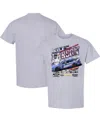Checkered Flag Sports Men's Heather Gray Kyle Larson 2025 Adventhealth 400 Race Winner T-shirt In Gray