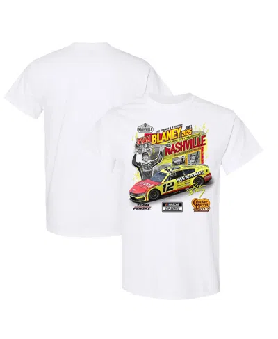 Checkered Flag Sports Men's White Ryan Blaney 2025 Barrel 400 Race Winner T-shirt