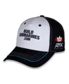 Checkered Flag Sports Men's White/black Brad Keselowski Buildsubmarines.com Uniform Adjustable Hat In White,black