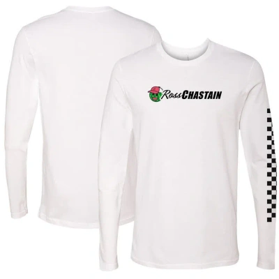 Checkered Flag Sports White Ross Chastain Melon Man Long Sleeve T-shirt