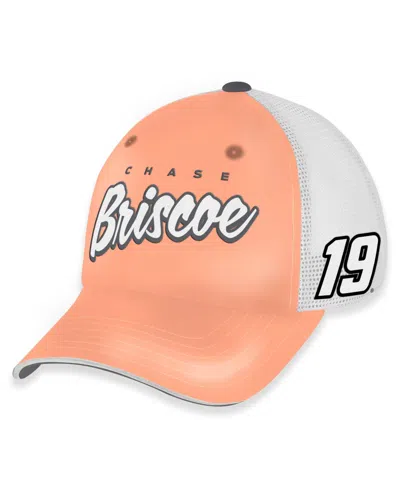 Checkered Flag Sports Women's Chase Briscoe Pit Box Adjustable Mesh-trucker Baseball Cap In Pink,white