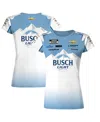 Checkered Flag Sports Women's White/blue Ross Chastain Busch Light Uniform T-shirt In White,blue